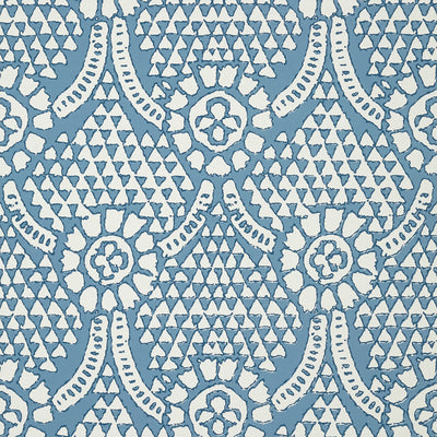Thibaut Design wallcovering, Chamomile pattern , Navy color, Ethnic,Geometric style type , pattern number  T14314