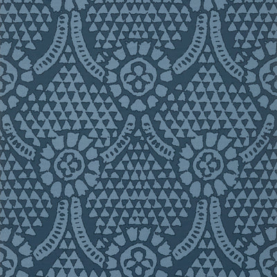 Thibaut Design wallcovering, Chamomile pattern , Spa Blue color, Ethnic,Geometric style type , pattern number  T14315