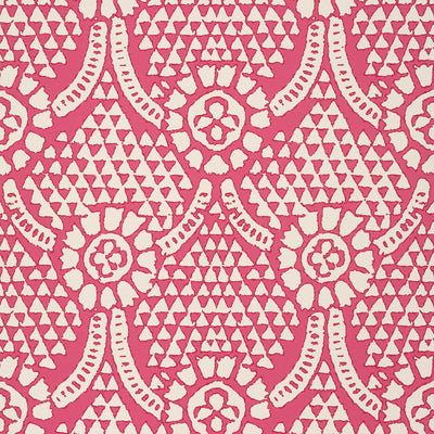Thibaut Design wallcovering, Chamomile pattern , Pink , Blue color, Ethnic,Geometric style type , pattern number  T14316