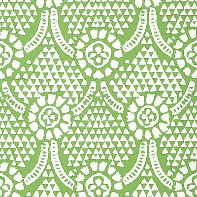 Thibaut Design wallcovering, Chamomile pattern , Green , Blue color, Ethnic,Geometric style type , pattern number  T14318