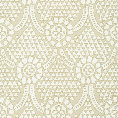 Thibaut Design wallcovering, Chamomile pattern , Beige color, Ethnic,Geometric style type , pattern number  T14319