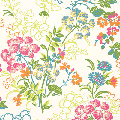 Thibaut Design wallcovering, Spring Garden pattern , White color, Floral style type , pattern number  T14340
