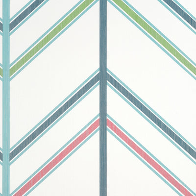 Thibaut Design wallcovering, Ventura pattern , Pink , Green color, Geometric,Herringbone , Chevron style type , pattern number  T14355