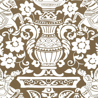 Thibaut Design wallcovering, Galway pattern , Brown color, Animals,Novelty,Toile style type , pattern number  T14364