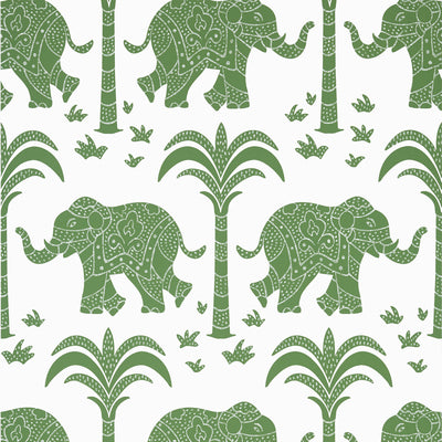 Thibaut Design wallcovering, Elephant pattern , Green , Blue color, Animals,Ethnic,Novelty,Tropical style type , pattern number  T16201