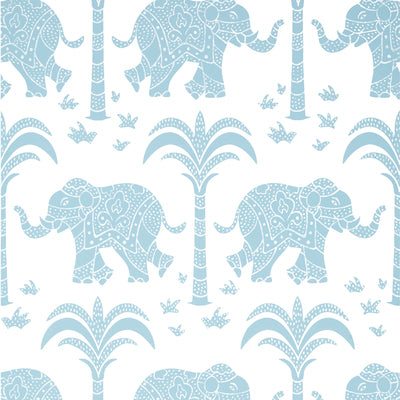 Thibaut Design wallcovering, Elephant pattern , Navy color, Animals,Ethnic,Novelty,Tropical style type , pattern number  T16204
