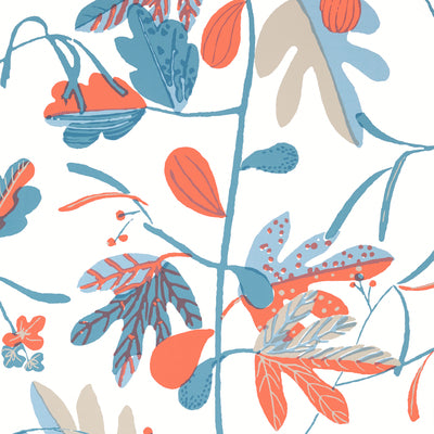 Thibaut Design wallcovering, Matisse Leaf pattern , Coral color, Leaves style type , pattern number  T16207