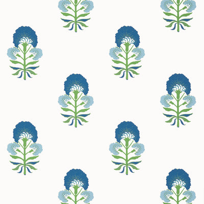 Thibaut Design wallcovering, Tybee Bud pattern , Forest color, Ethnic,Floral,Leaves style type , pattern number  T16215