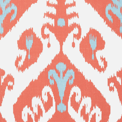Thibaut Design wallcovering, Indies Ikat pattern , Coral , Yellow color, Ethnic,Ikat style type , pattern number  T16247