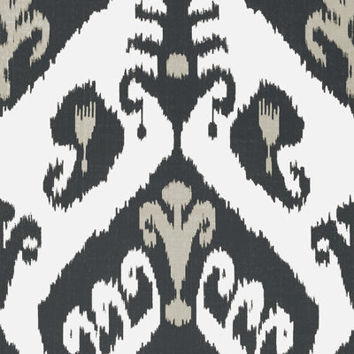 Thibaut Design wallcovering, Indies Ikat pattern , Charcoal color, Ethnic,Ikat style type , pattern number  T16250