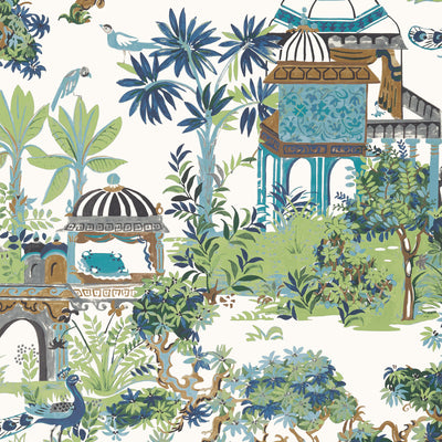 Thibaut Design wallcovering, Mystic Garden pattern , Green color, Chinoiserie,Floral style type , pattern number  T20820