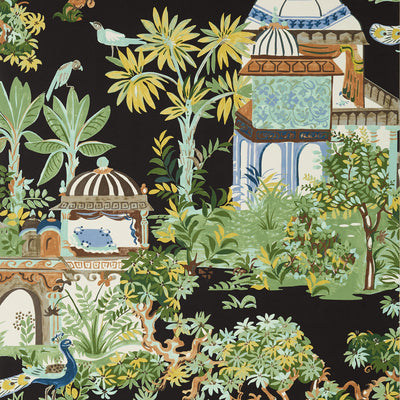 Thibaut Design wallcovering, Mystic Garden pattern , Black color, Chinoiserie,Floral style type , pattern number  T20825