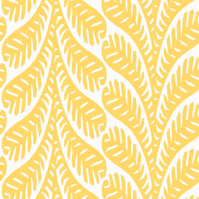 Thibaut Design wallcovering, Ginger pattern , Yellow color, Leaves,Tropical style type , pattern number  T20828