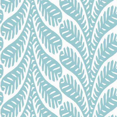 Thibaut Design wallcovering, Ginger pattern , Turquoise color, Leaves,Tropical style type , pattern number  T20829