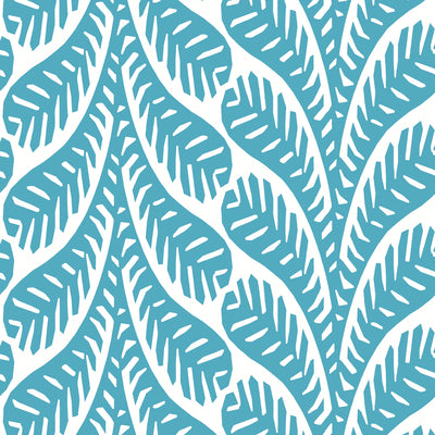 Thibaut Design wallcovering, Ginger pattern , Blue color, Leaves,Tropical style type , pattern number  T20833