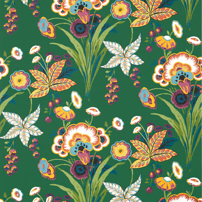 Thibaut Design wallcovering, Pasadena pattern , Emerald color, Chinoiserie,Floral style type , pattern number  T20849