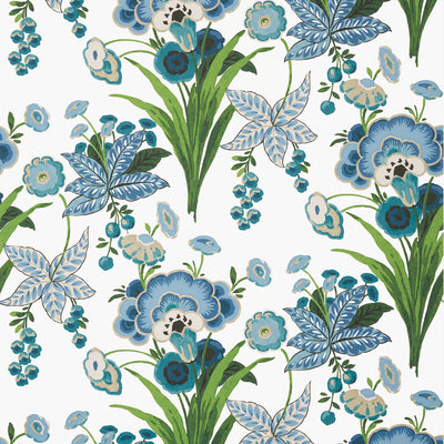 Thibaut Design wallcovering, Pasadena pattern , Emerald color, Chinoiserie,Floral style type , pattern number  T20851