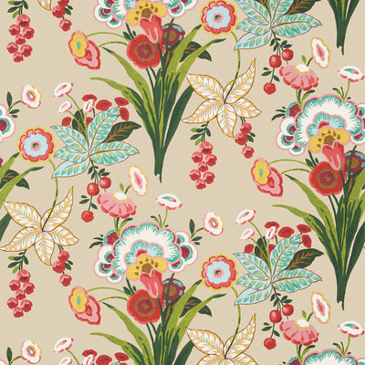 Thibaut Design wallcovering, Pasadena pattern , Cream color, Chinoiserie,Floral style type , pattern number  T20852