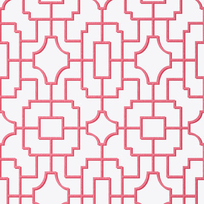 Thibaut Design wallcovering, Fretwork pattern , Pink color, Chinoiserie,Geometric,Trellis , Lattice style type , pattern number  T20872