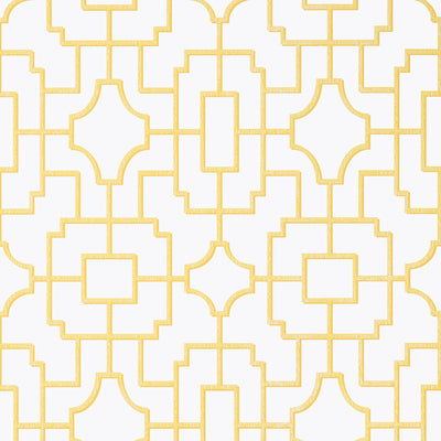Thibaut Design wallcovering, Fretwork pattern , Yellow color, Chinoiserie,Geometric,Trellis , Lattice style type , pattern number  T20873