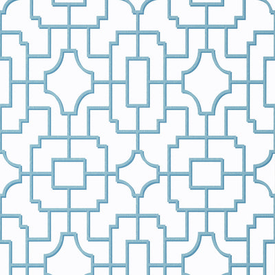 Thibaut Design wallcovering, Fretwork pattern , Navy color, Chinoiserie,Geometric,Trellis , Lattice style type , pattern number  T20875