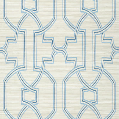 Thibaut Design wallcovering, Promenade pattern , Robin's Egg color, Geometric,Texture, Embossed,Trellis , Lattice style type , pattern number  T277