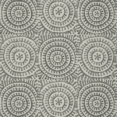 Thibaut Design wallcovering, Kasai pattern , Black , White color, Geometric,Medallions style type , pattern number  T2932