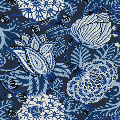 Thibaut Design wallcovering, Mitford pattern , Navy color, Floral style type , pattern number  T2943