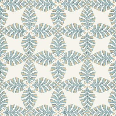 Thibaut Design wallcovering, Starleaf pattern , Aqua color, Geometric,Leaves style type , pattern number  T2972