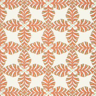 Thibaut Design wallcovering, Starleaf pattern , Orange color, Geometric,Leaves style type , pattern number  T2975