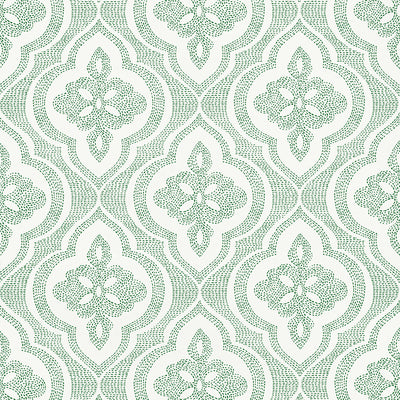 Thibaut Design wallcovering, Ophelia pattern , Moss color, Geometric,Medallions style type , pattern number  T3000