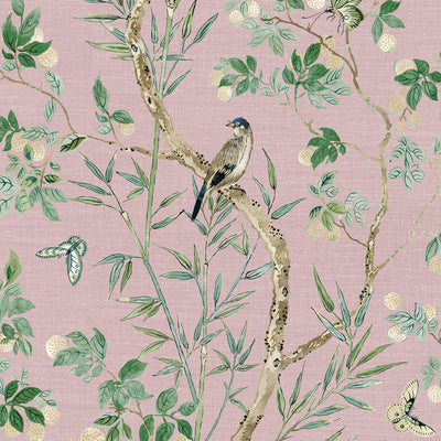 Thibaut Design wallcovering, Claire pattern , Lavender color, Butterflies , Bugs,Birds,Chinoiserie,Floral style type , pattern number  T42011