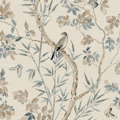 Thibaut Design wallcovering, Claire pattern , Beige color, Butterflies , Bugs,Birds,Chinoiserie,Floral style type , pattern number  T42012