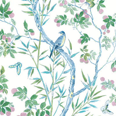 Thibaut Design wallcovering, Claire pattern , Green color, Butterflies , Bugs,Birds,Chinoiserie,Floral style type , pattern number  T42014