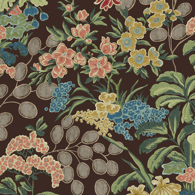 Thibaut Design wallcovering, Meadow pattern , Brown color, Chinoiserie,Floral style type , pattern number  T42037