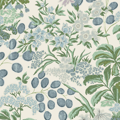 Thibaut Design wallcovering, Meadow pattern , Blues color, Chinoiserie,Floral style type , pattern number  T42038