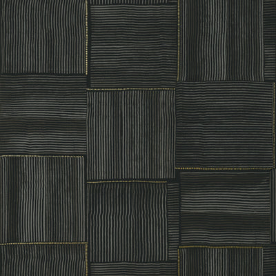 Thibaut Design wallcovering, Hayworth pattern , Black color, Geometric,Texture Printed style type , pattern number  T421