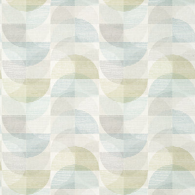 Thibaut Design wallcovering, Half Moon pattern , Sea Glass color, Geometric style type , pattern number  T458