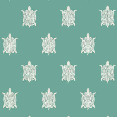 Thibaut Design wallcovering, Turtle Bay pattern , Blue color, Animals,Novelty,Tropical style type , pattern number  T5773