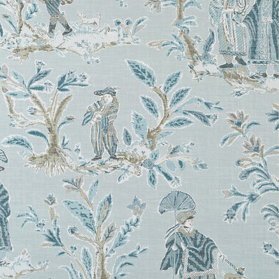Thibaut Design wallcovering, Royale Toile pattern , Aqua color, Toile style type , pattern number  T72575