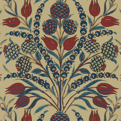Thibaut Design wallcovering, Corneila pattern , Red color, Floral style type , pattern number  T72601