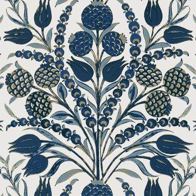 Thibaut Design wallcovering, Corneila pattern , Purple , Blue color, Floral style type , pattern number  T72603