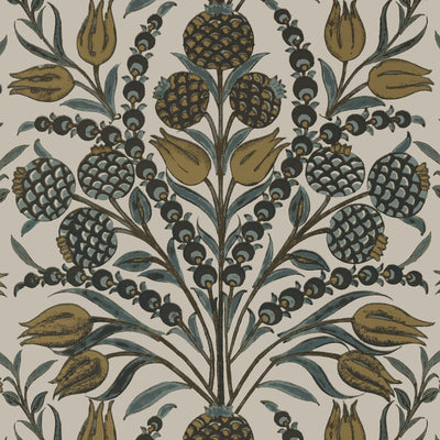 Thibaut Design wallcovering, Corneila pattern , Gold color, Floral style type , pattern number  T72604