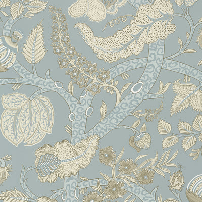 Thibaut Design wallcovering, Macbeth pattern , Aqua color, Floral,Jacobean style type , pattern number  T72623