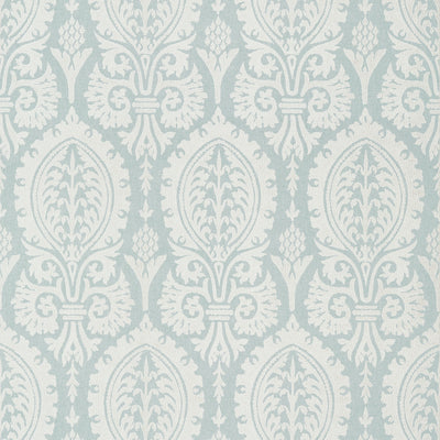 Thibaut Design wallcovering, Sir Thomas pattern , Aqua color, Damask,Medallions style type , pattern number  T72625
