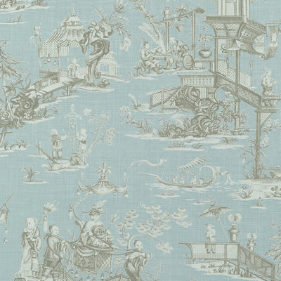 Thibaut Design wallcovering, Cheng Toile pattern , Navy color, Chinoiserie,Toile style type , pattern number  T75468
