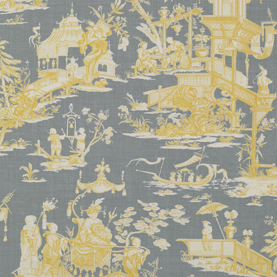 Thibaut Design wallcovering, Cheng Toile pattern , Yellow color, Chinoiserie,Toile style type , pattern number  T75470