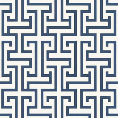 Thibaut Design wallcovering, Ming Trail pattern , Blue color, Geometric,Trellis , Lattice style type , pattern number  T75471