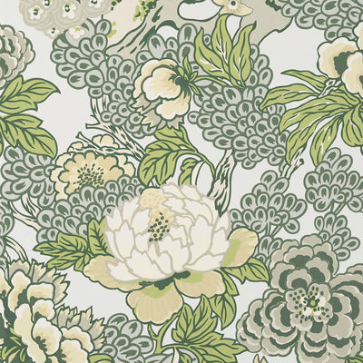 Thibaut Design wallcovering, Honshu pattern , Blue color, Floral style type , pattern number  T75485
