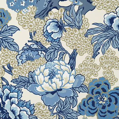 Thibaut Design wallcovering, Honshu pattern , Navy color, Floral style type , pattern number  T75487